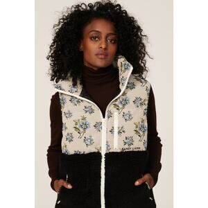 Sandy Liang Dove Faux Shearling Vest - Size Small